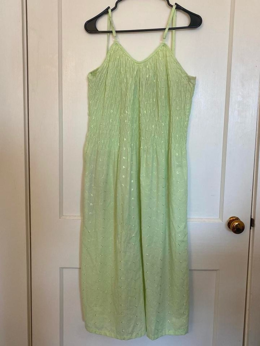 Just Love Light Green Eyelet Midi Dress